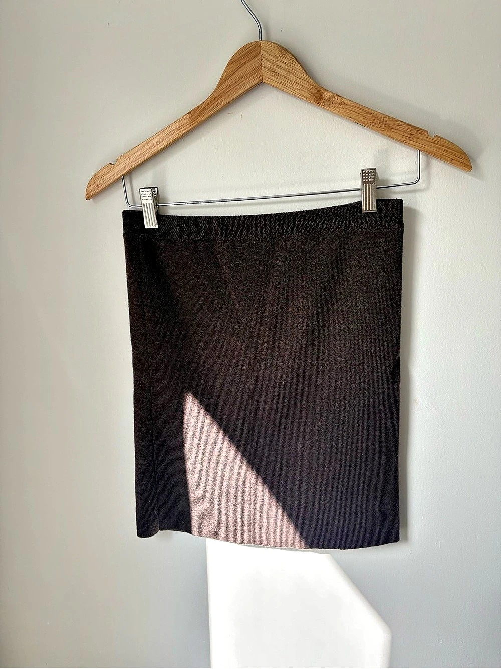 Club Monaco Knit Mini Skirt in Brown Size Small (Wool Mix)